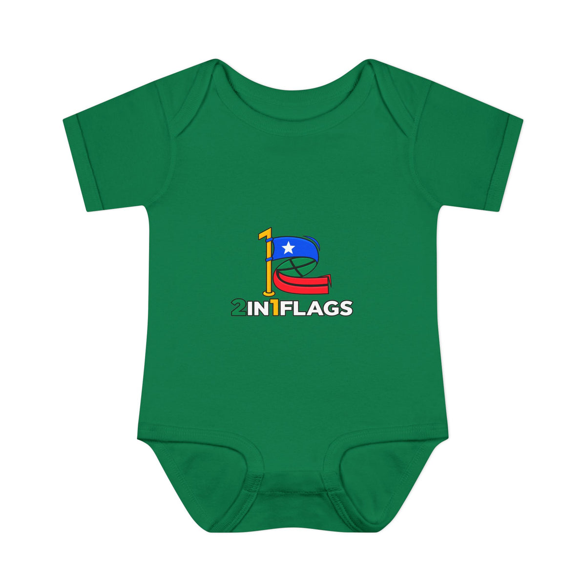 Custom 2in1 Flag Baby Bodysuit with custom dual flag design