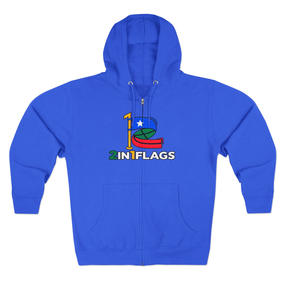 Custom 2in1 Flag Zip Hoodie with custom dual flag design