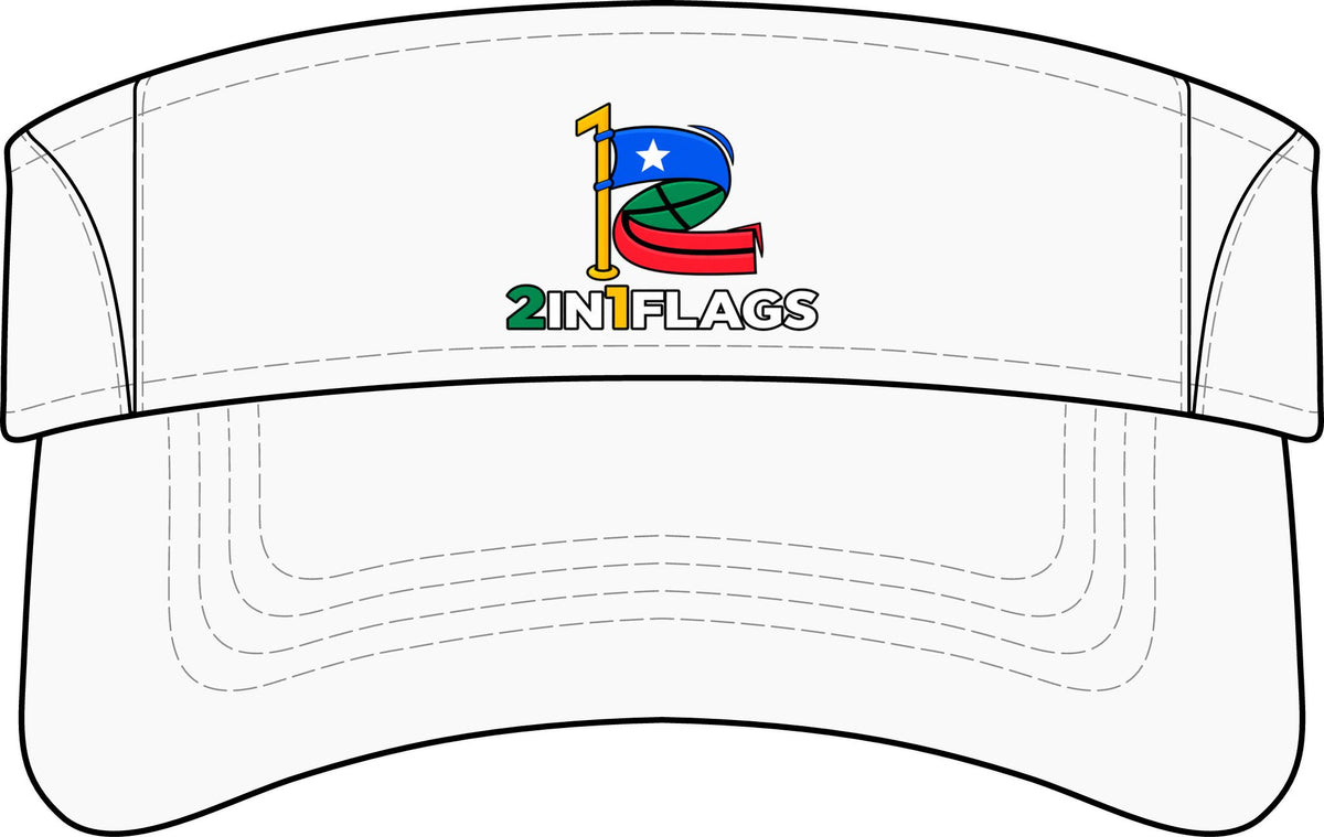 Custom 2in1 Flag Sun Visor in True Red/ White with custom dual flag design