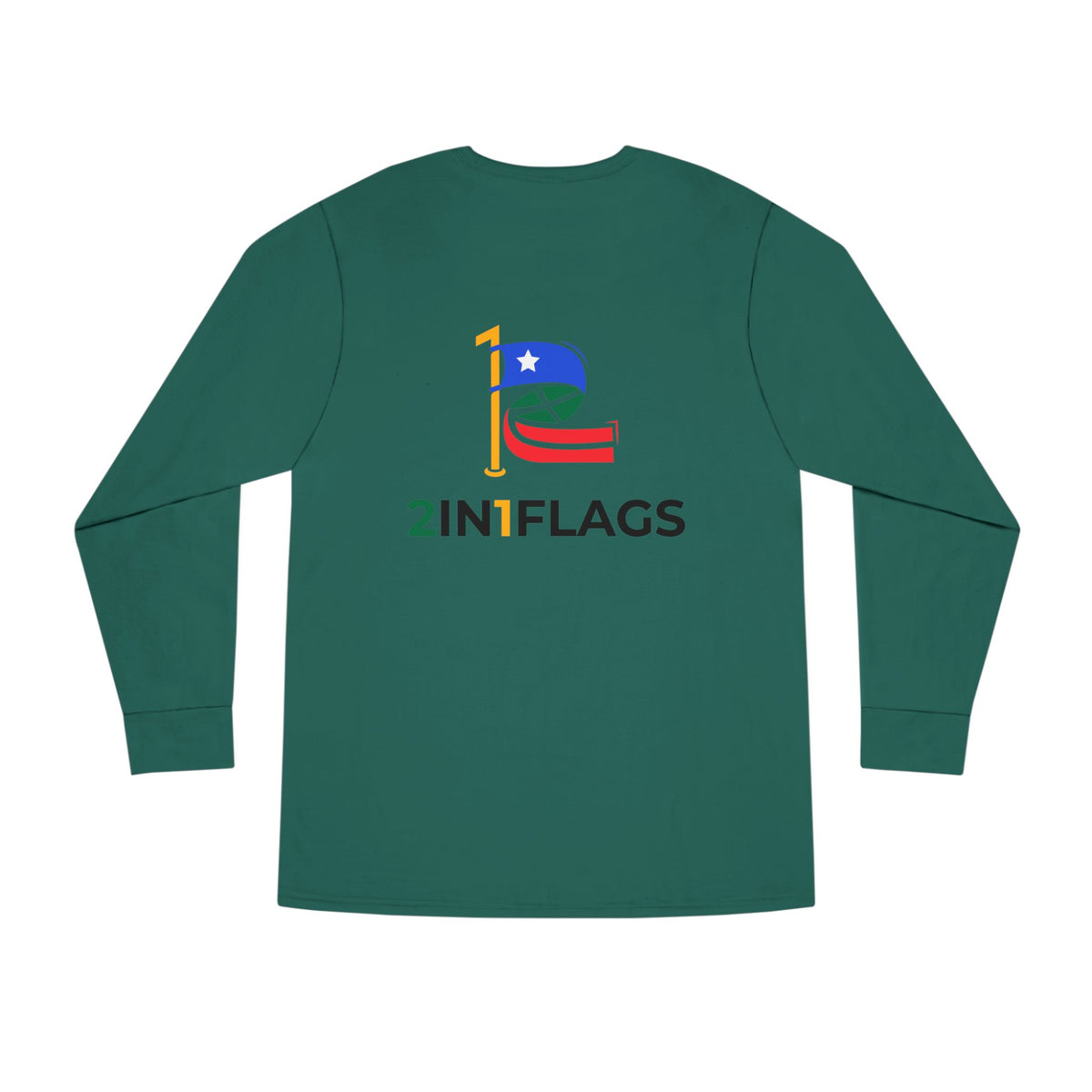 Custom 2in1 Flag Long Sleeve Tee with custom dual flag design