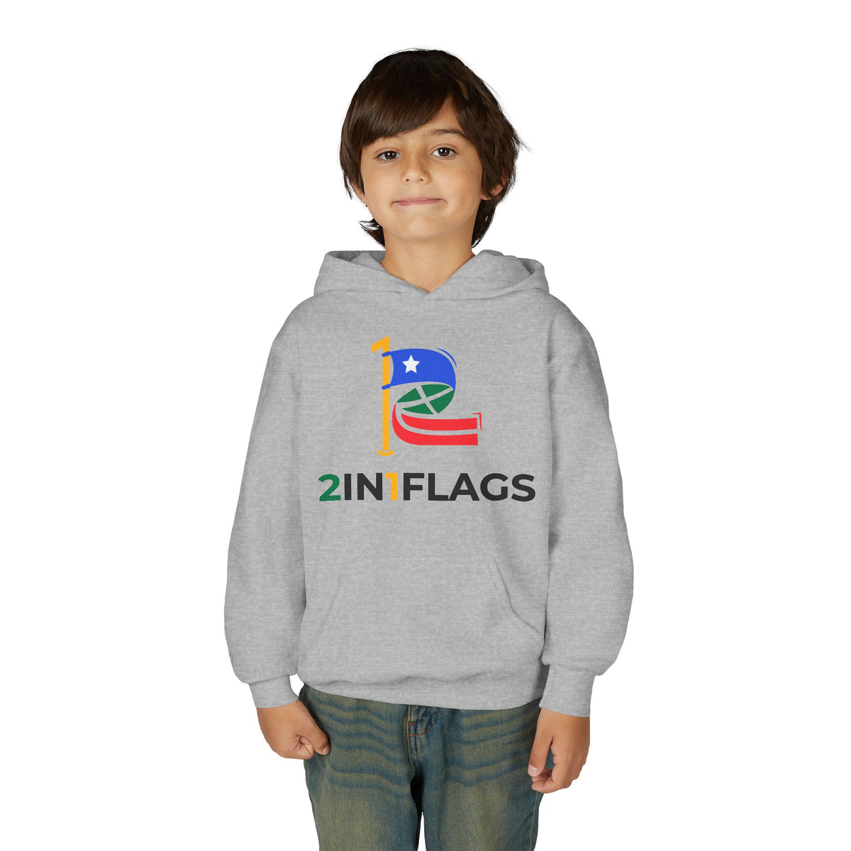 Custom 2in1 Flag Youth Hoodie with custom dual flag design