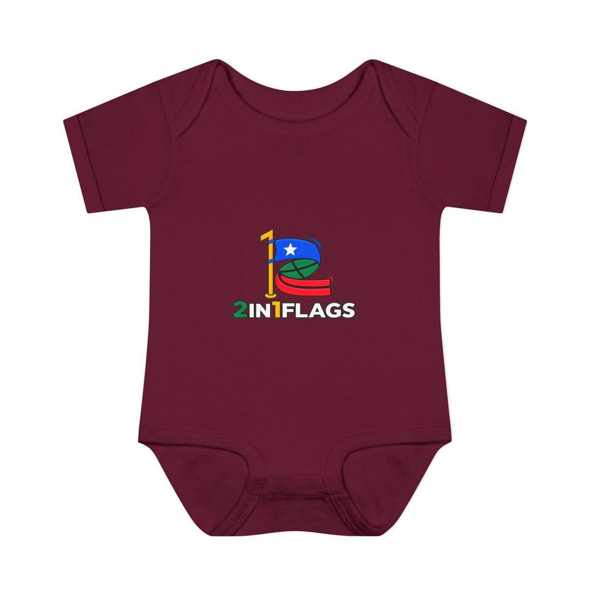 Custom 2in1 Flag Baby Bodysuit with custom dual flag design