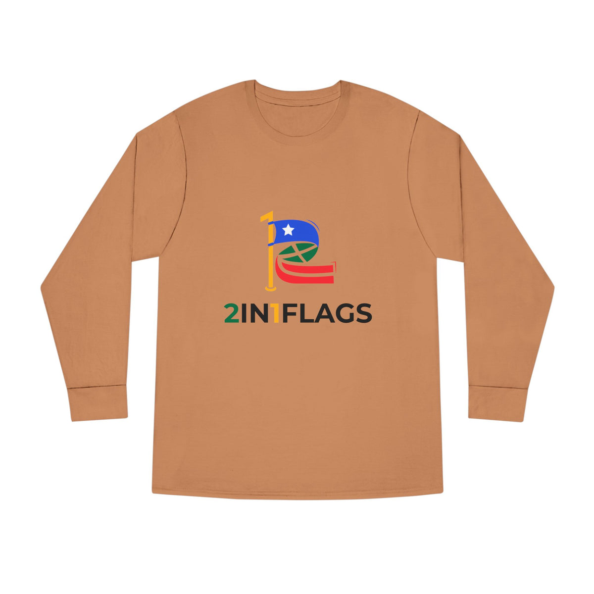 Custom 2in1 Flag Long Sleeve Tee with custom dual flag design