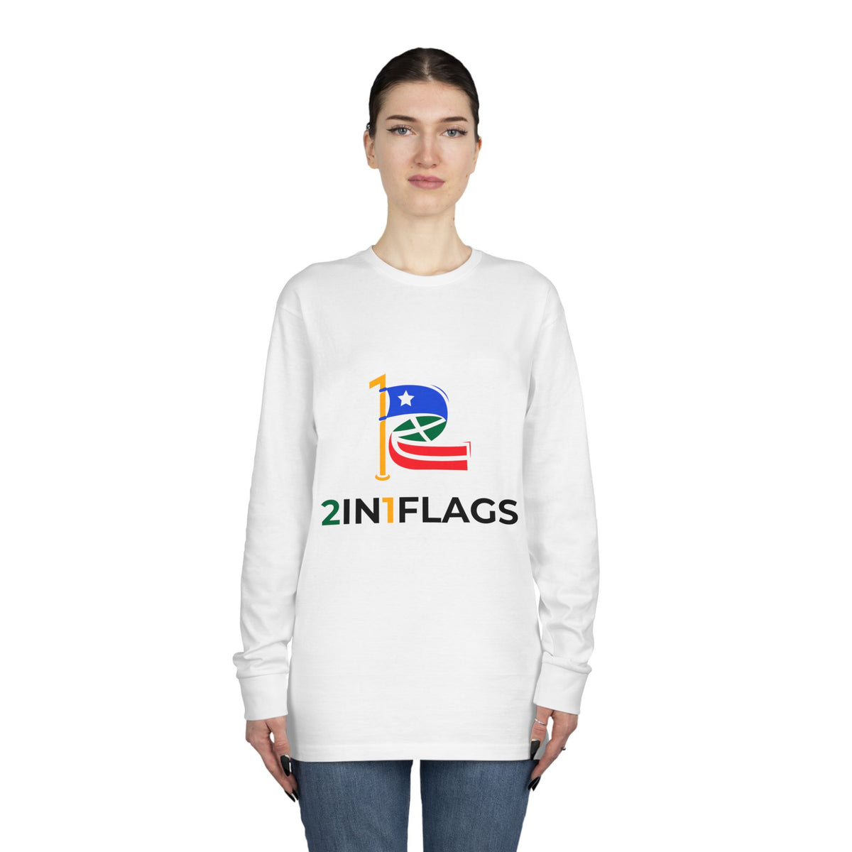 Custom 2in1 Flag Long Sleeve Tee with custom dual flag design