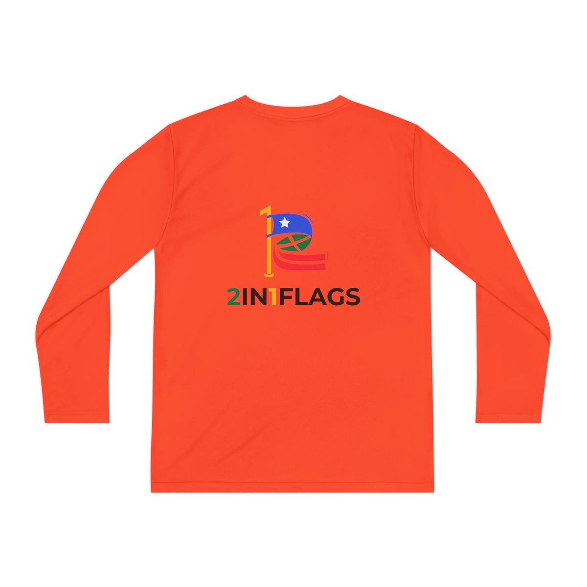 Custom 2in1 Flag Youth Long Sleeve Tee with custom dual flag design