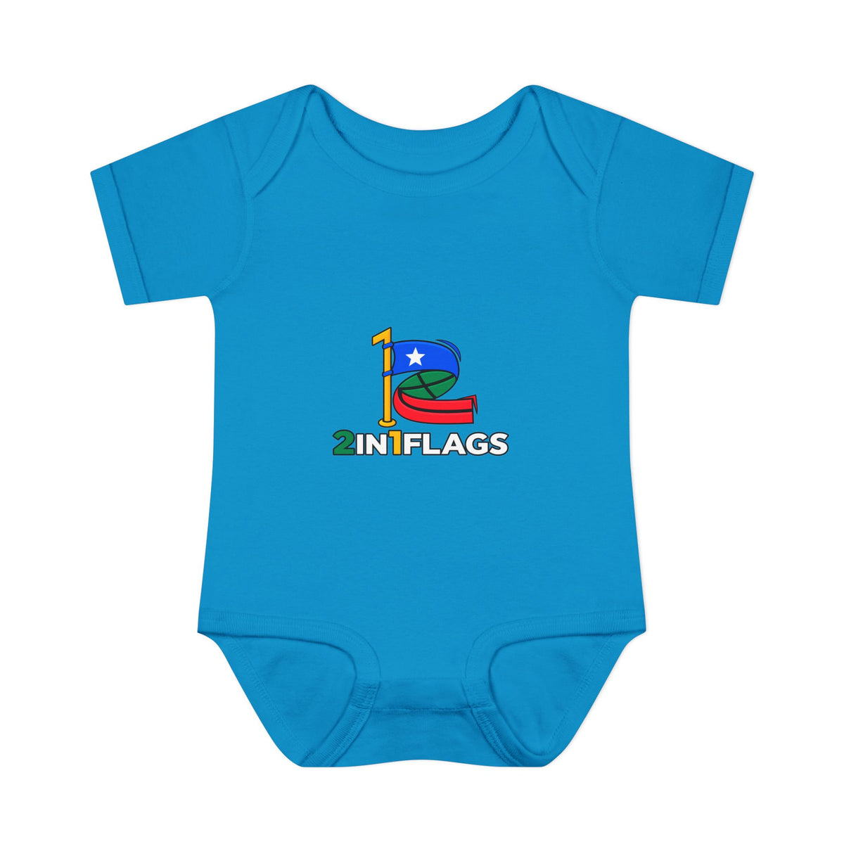 Custom 2in1 Flag Baby Bodysuit with custom dual flag design