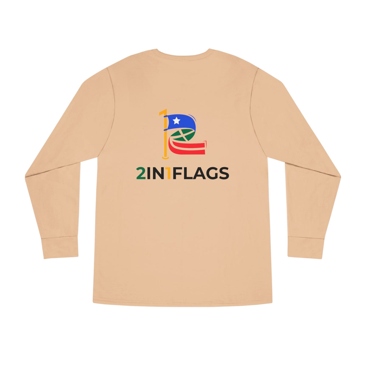 Custom 2in1 Flag Long Sleeve Tee with custom dual flag design